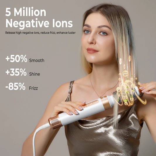 7 In 1 Hair Dryer Brush Brushless High Speed Hair Dryer with Diffuser Ionic Blow Dryer Hot Air Styling Comb Auto Hair Curler
